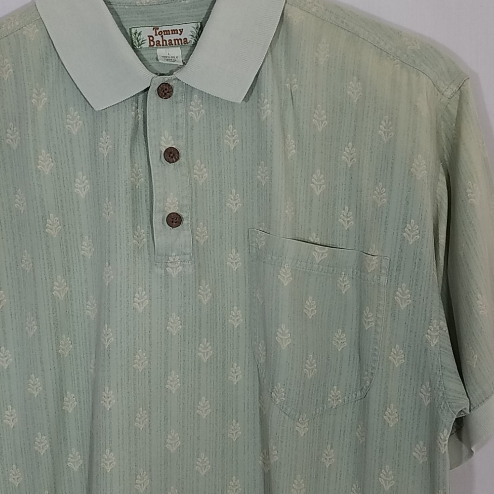 Tommy Bahama Silk Polo Shirt - Picture 3 of 3